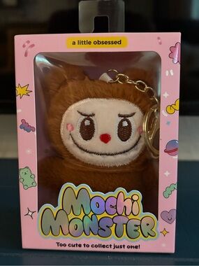 Mochi Monster Brown Plush Keychain Charm